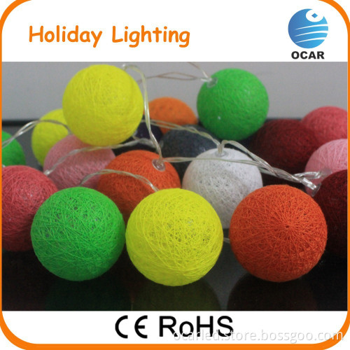 Holiday decoration popular cotton ball string battery light